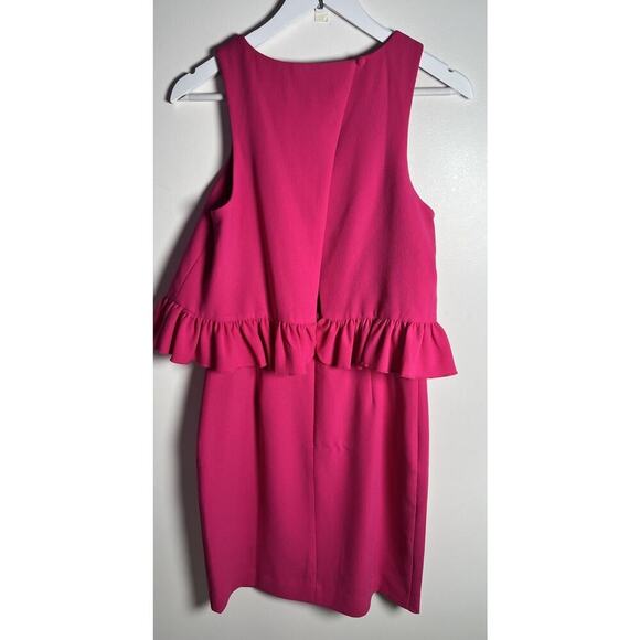 Trina Turk Size 6‎ Hot Pink Sleeveless Ruffle Open Back Crepe Formal Dress NEW - Picture 5 of 14